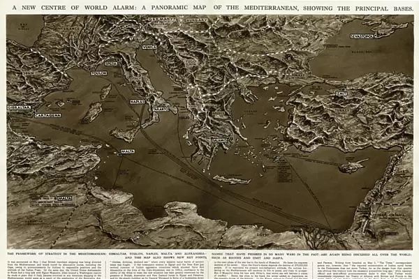 Panoramic map of Mediterranean by G. H. Davis