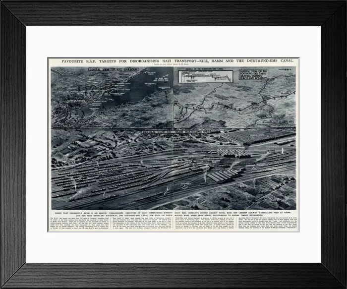 Framed Print : Favourite RAF targets in Germany by G. H. Davis Framed Print : Favourite RAF targets in Germany by G. H. Davis