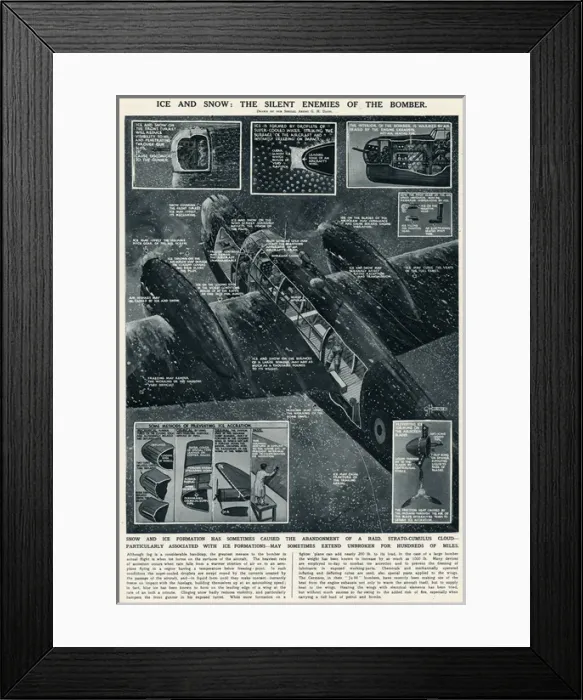 Framed Print : Ice and snow, enemies of the bomber, by G. H. Davis Framed Print : Ice and snow, enemies of the bomber, by G. H. Davis