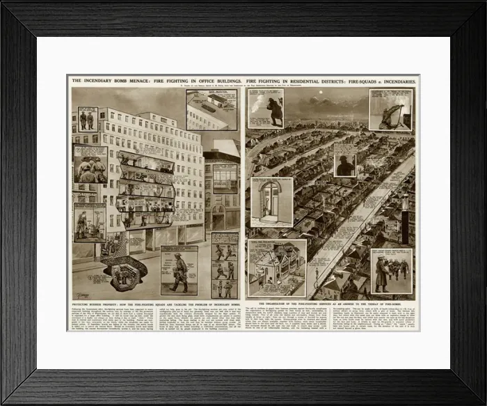 Framed Print : Fire fighting on the Home Front by G. H. Davis Framed Print : Fire fighting on the Home Front by G. H. Davis