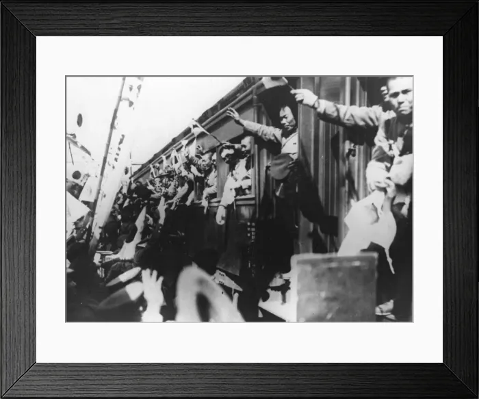 Framed Print : Japanese troops leave for China Framed Print : Japanese troops leave for China