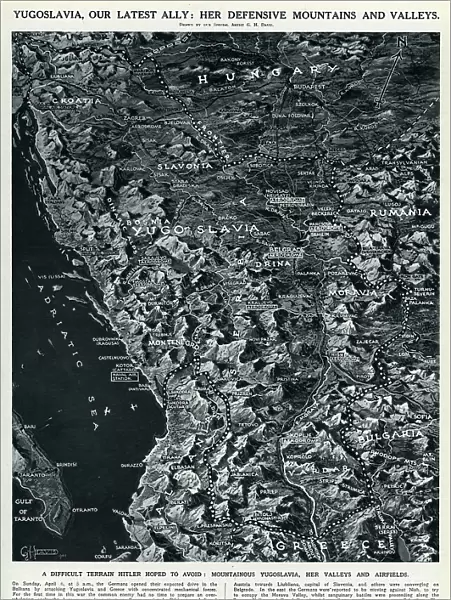 Map of Yugoslavia by G. H. Davis