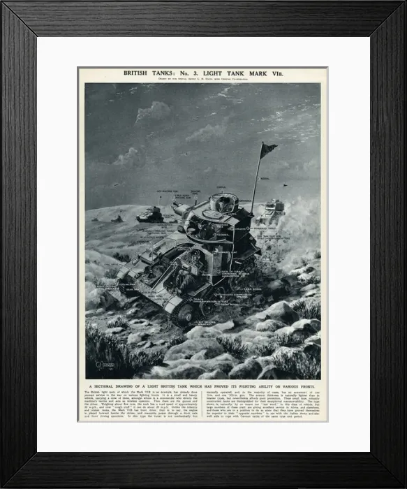 Framed Print : British tank Mark VIB by G. H. Davis Framed Print : British tank Mark VIB by G. H. Davis