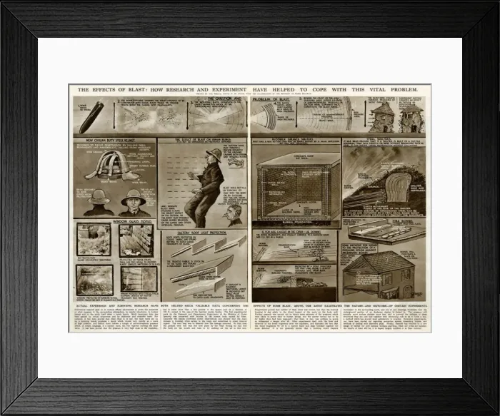 Framed Print : Coping with effects of bomb blast by G. H. Davis Framed Print : Coping with effects of bomb blast by G. H. Davis