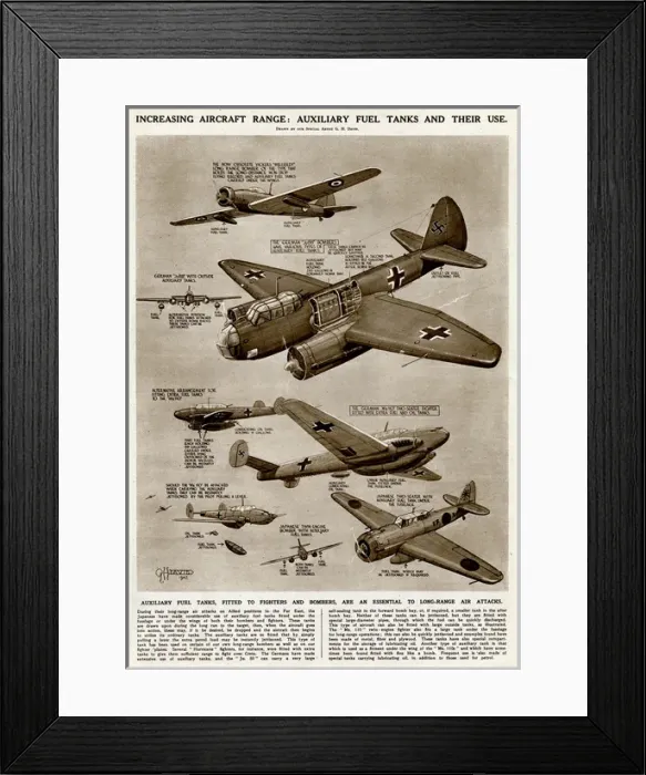 Framed Print : Auxiliary fuel tanks for increasing range by G. H. Davis Framed Print : Auxiliary fuel tanks for increasing range by G. H. Davis