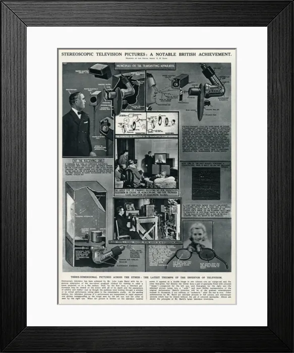 Framed Print : Stereoscopic television pictures by G. H. Davis Framed Print : Stereoscopic television pictures by G. H. Davis