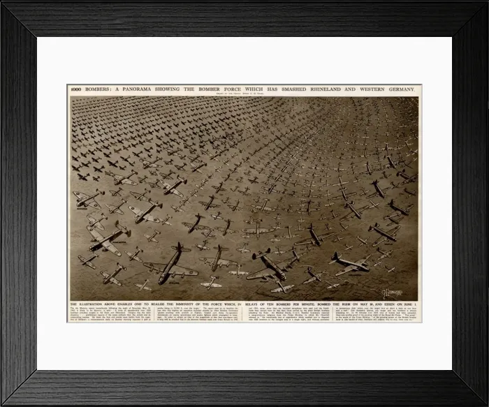 Framed Print : Bomber force panorama by G. H. Davis Framed Print : Bomber force panorama by G. H. Davis