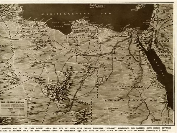 Map of the war in North Africa by G. H. Davis