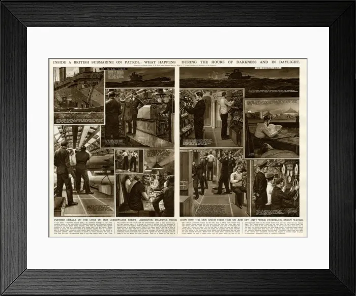 Framed Print : Inside a British submarine by G. H. Davis Framed Print : Inside a British submarine by G. H. Davis