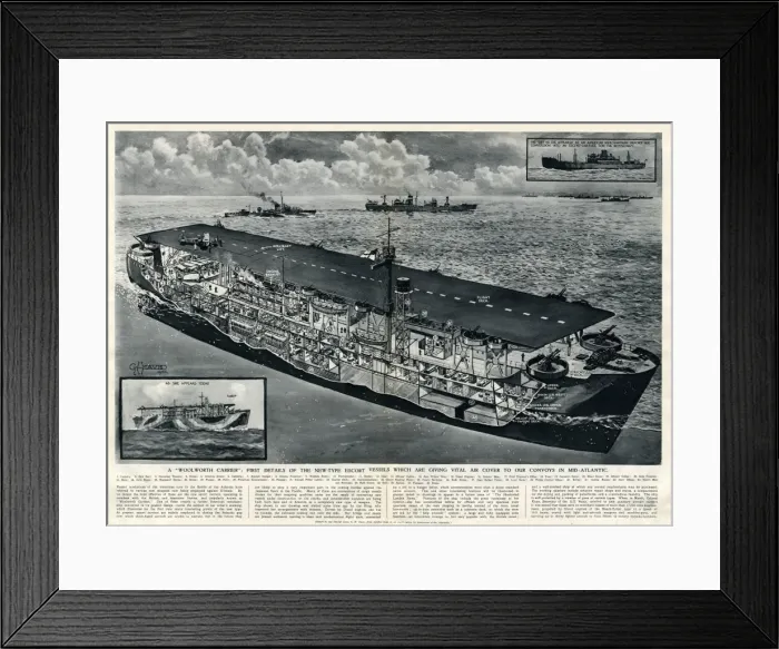 Framed Print : New type of escort vessel by G. H. Davis Framed Print : New type of escort vessel by G. H. Davis