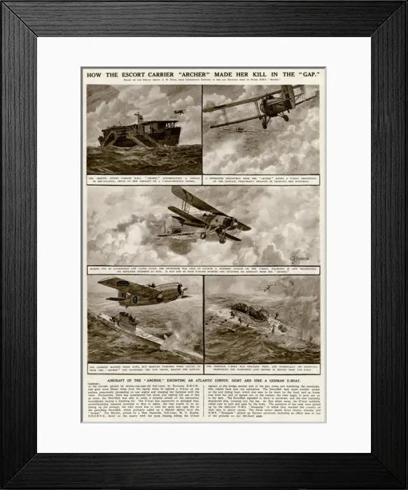 Framed Print : Escort carrier Archer by G. H. Davis Framed Print : Escort carrier Archer by G. H. Davis