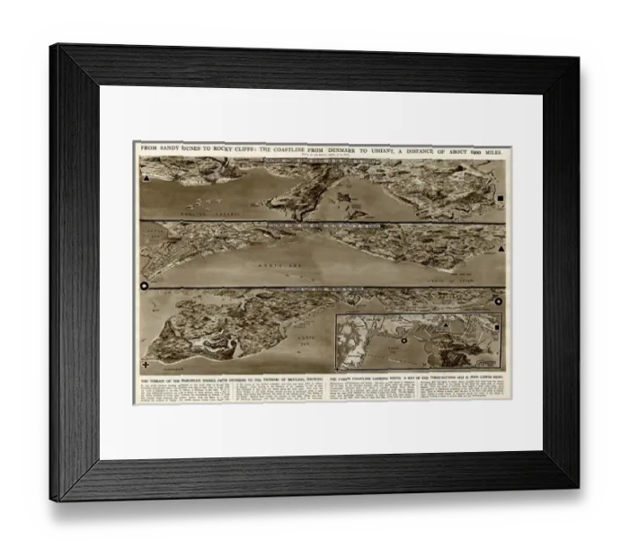 Framed Print : Coastline from Denmark to Ushant by G. H. Davis Framed Print : Coastline from Denmark to Ushant by G. H. Davis