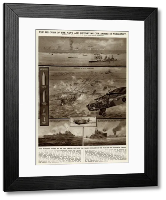 Framed Print : Naval support for armies in Normandy by G. H. Davis Framed Print : Naval support for armies in Normandy by G. H. Davis