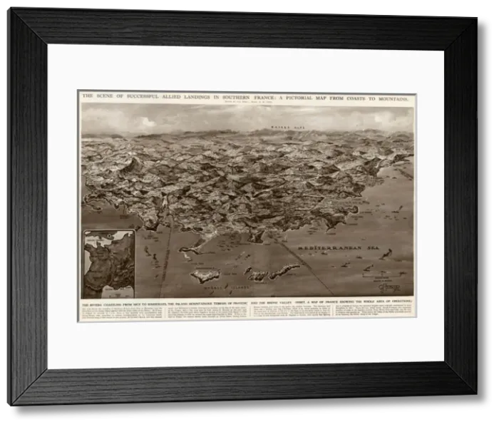 Framed Print : Allied landings in southern France by G. H. Davis Framed Print : Allied landings in southern France by G. H. Davis