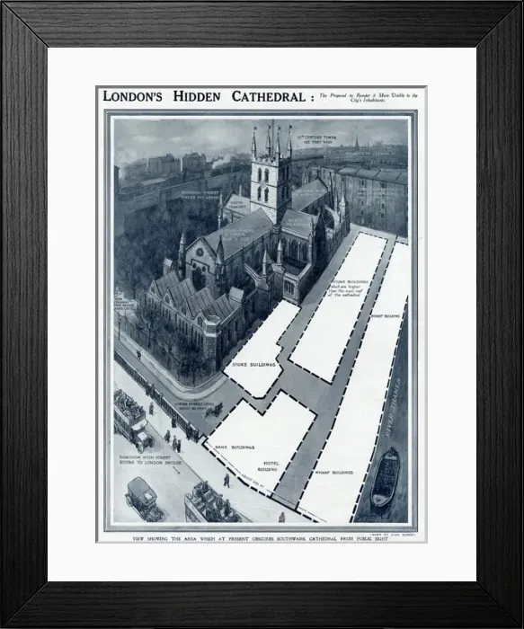 Framed Print : Proposal for Southwark Cathedral, London Framed Print : Proposal for Southwark Cathedral, London