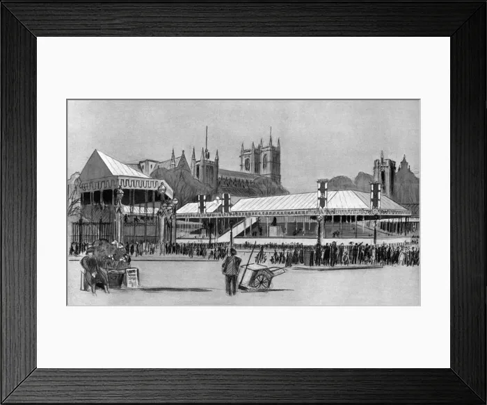 Framed Print : Viewing stands erected near Westminster Abbey for 1937 Coron Framed Print : Viewing stands erected near Westminster Abbey for 1937 Coron