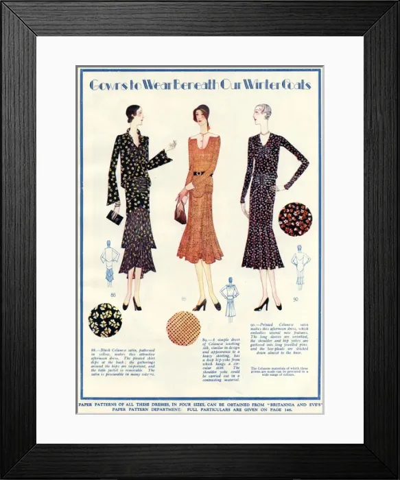 Framed Print : Women frocks 1929 Framed Print : Women frocks 1929