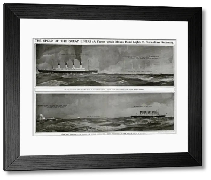 Framed Print : Speed of the great liners by G. H. Davis