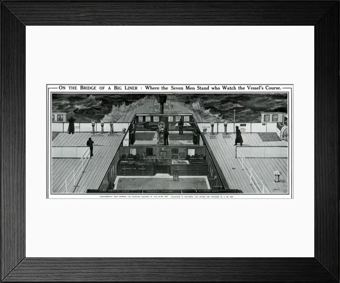 Framed Print : On the bridge of a big liner by G. H. Davis Framed Print : On the bridge of a big liner by G. H. Davis