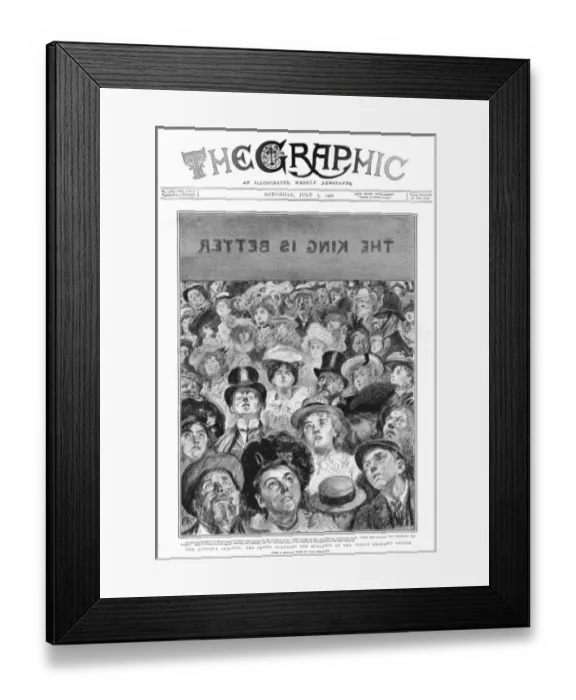 Framed Print : Crowd scanning bulletin about King Edward VIIs health Framed Print : Crowd scanning bulletin about King Edward VIIs health