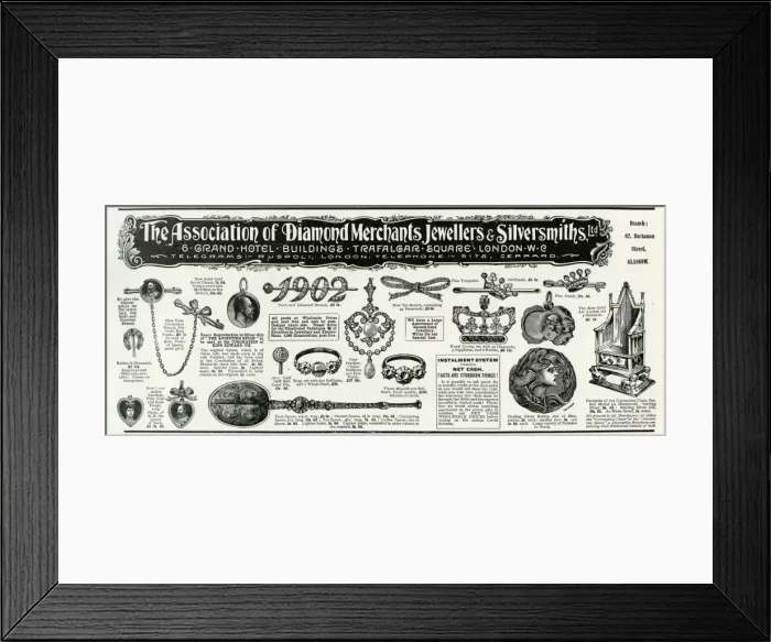 Framed Print : Advert for Coronation jewellery 1902 Framed Print : Advert for Coronation jewellery 1902