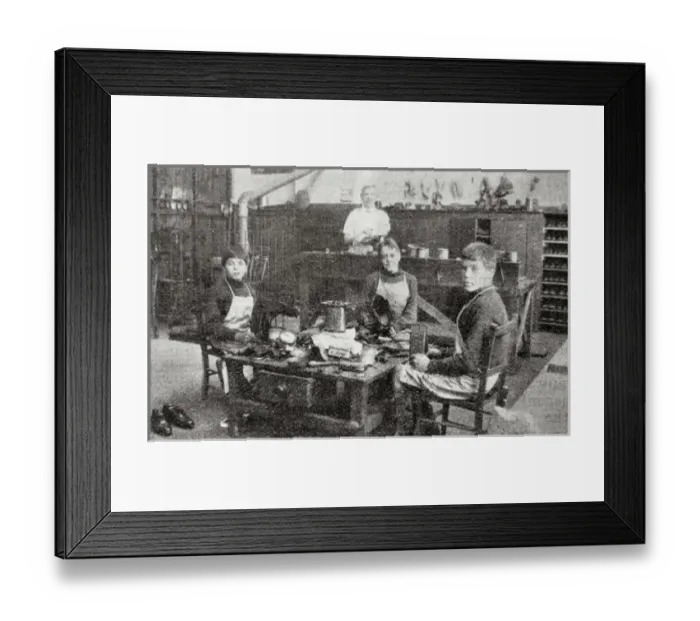Framed Print : Bootmakers Workshop, St Martins Home, Pyrford, Surrey Framed Print : Bootmakers Workshop, St Martins Home, Pyrford, Surrey
