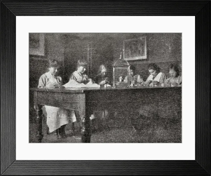 Framed Print : Girls Sewing at St Cuthberts Home, Darlington Framed Print : Girls Sewing at St Cuthberts Home, Darlington