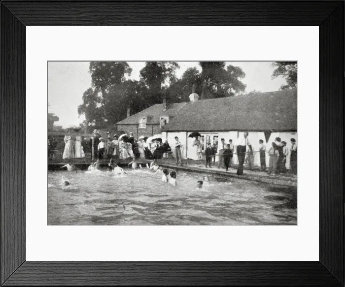 Framed Print : Swimming Bath, Barnet Industrial School Framed Print : Swimming Bath, Barnet Industrial School