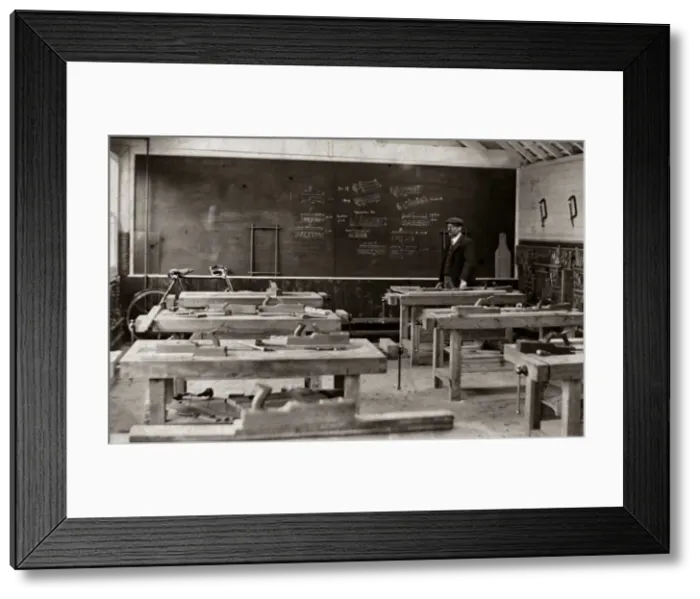 Framed Print : Woodworking Classroom, Bedfordshire Reformatory, Sharnbrook Framed Print : Woodworking Classroom, Bedfordshire Reformatory, Sharnbrook