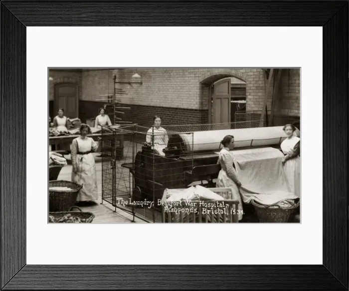 Framed Print : Laundry at the Beaufort War Hospital, Fishponds, Bristol Framed Print : Laundry at the Beaufort War Hospital, Fishponds, Bristol