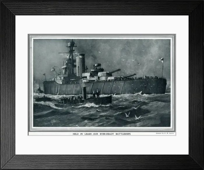 Framed Print : Our ever-ready battleships by G. H. Davis Framed Print : Our ever-ready battleships by G. H. Davis