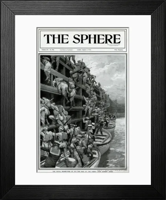 Framed Print : Naval manoeuvres at Grimsby Docks by G. H. Davis Framed Print : Naval manoeuvres at Grimsby Docks by G. H. Davis