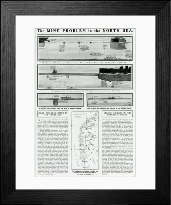 Framed Print : Mine problem in North Sea by G. H. Davis Framed Print : Mine problem in North Sea by G. H. Davis