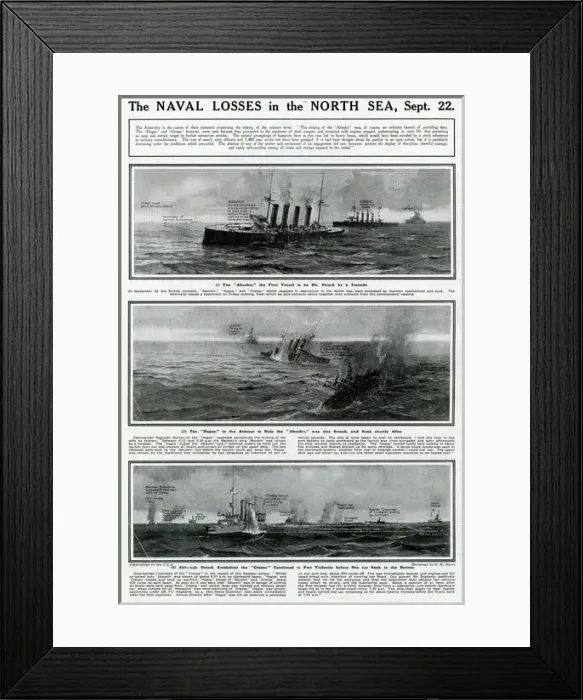 Framed Print : Naval losses in North Sea by G. H. Davis Framed Print : Naval losses in North Sea by G. H. Davis