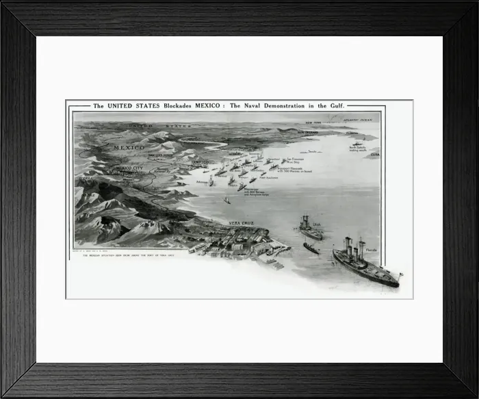 Framed Print : US blockade of Mexico Framed Print : US blockade of Mexico