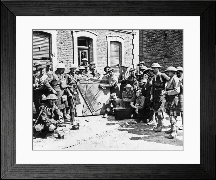 Framed Print : Allied soldiers relaxing with piano music, WW1 Framed Print : Allied soldiers relaxing with piano music, WW1