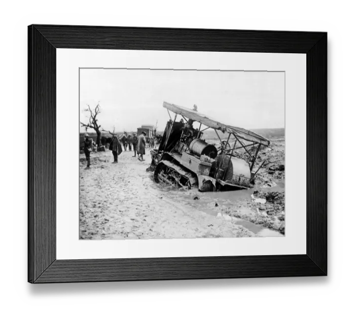 Framed Print : Vehicle stuck in mud after heavy rain, Western Front, WW1 Framed Print : Vehicle stuck in mud after heavy rain, Western Front, WW1