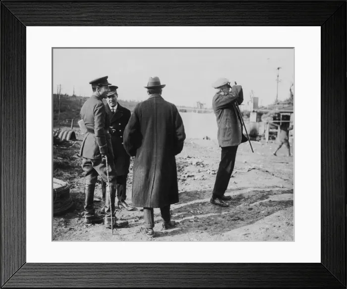Framed Print : Mr Balfour watching aeroplane in flight, Western Front, WW1 Framed Print : Mr Balfour watching aeroplane in flight, Western Front, WW1