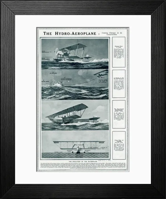 Framed Print : The hydro-aeroplane by G. H. Davis Framed Print : The hydro-aeroplane by G. H. Davis