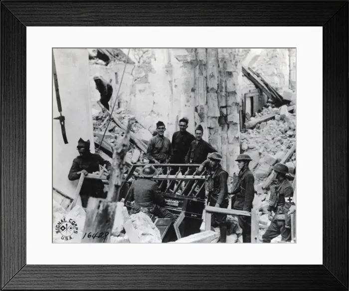 Framed Print : American soldiers on the Western Front, WW1 Framed Print : American soldiers on the Western Front, WW1