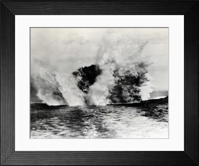 Framed Print : Explosion at sea, WW1 Framed Print : Explosion at sea, WW1