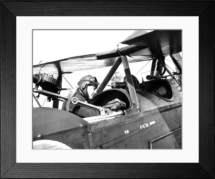 Framed Print : RAF observer with wireless transmitter, WW1 Framed Print : RAF observer with wireless transmitter, WW1
