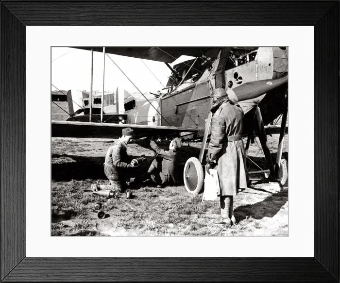 Framed Print : British airmen arming a plane with bombs, WW1 Framed Print : British airmen arming a plane with bombs, WW1