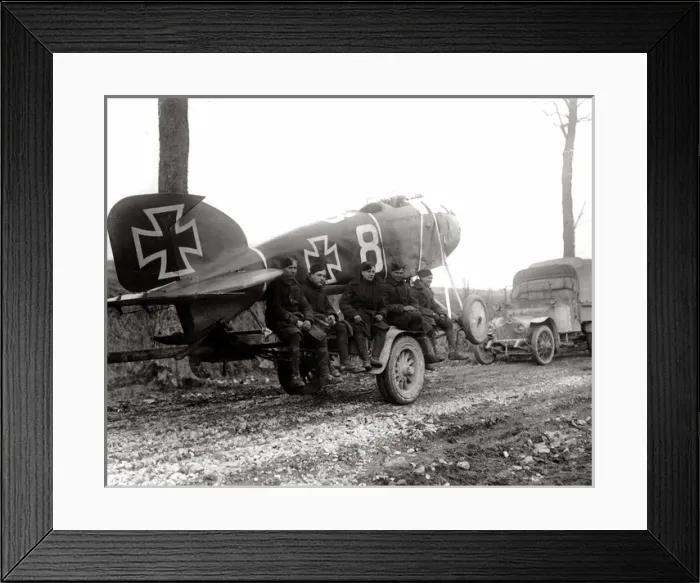 Framed Print : Captured German aeroplane, Western Front, WW1 Framed Print : Captured German aeroplane, Western Front, WW1