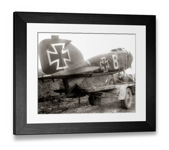 Framed Print : Captured German aeroplane, Western Front, WW1 Framed Print : Captured German aeroplane, Western Front, WW1