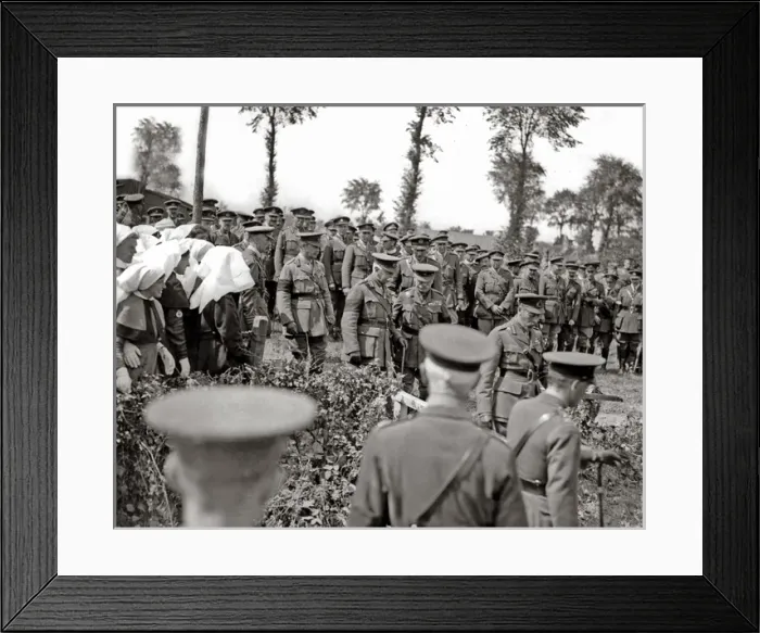 Framed Print : King George V visiting Western Front, France, WW1 Framed Print : King George V visiting Western Front, France, WW1