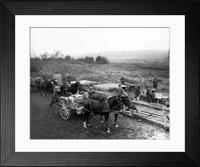 Framed Print : Advanced water supply for British troops, WW1 Framed Print : Advanced water supply for British troops, WW1