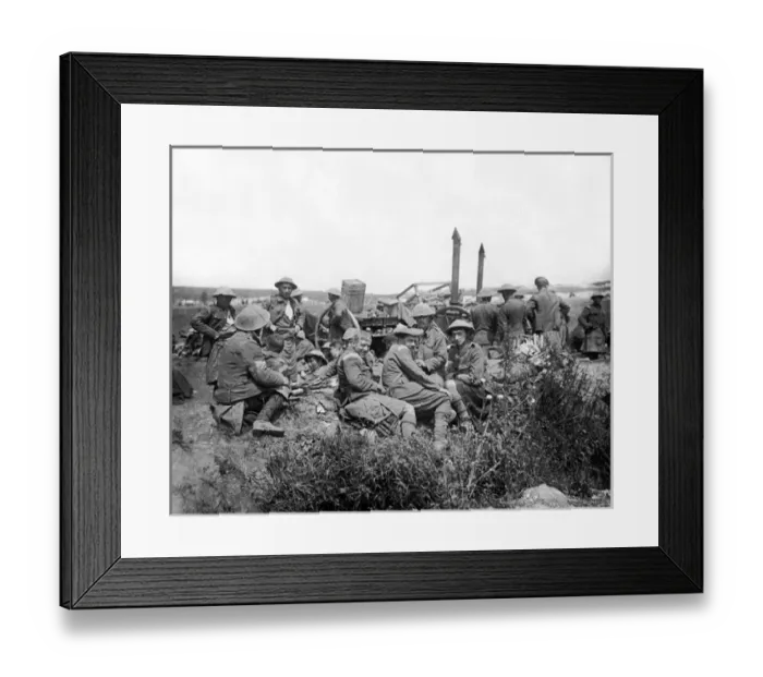 Framed Print : Soldiers of Black Watch after counterattack, WW1 Framed Print : Soldiers of Black Watch after counterattack, WW1