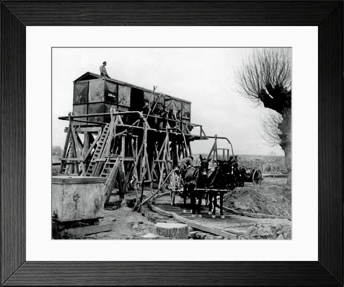 Framed Print : Large water depot, Western Front, WW1 Framed Print : Large water depot, Western Front, WW1