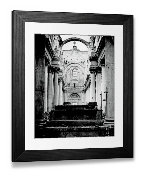 Framed Print : Interior of Arras Cathedral after German shell fire, WW1 Framed Print : Interior of Arras Cathedral after German shell fire, WW1